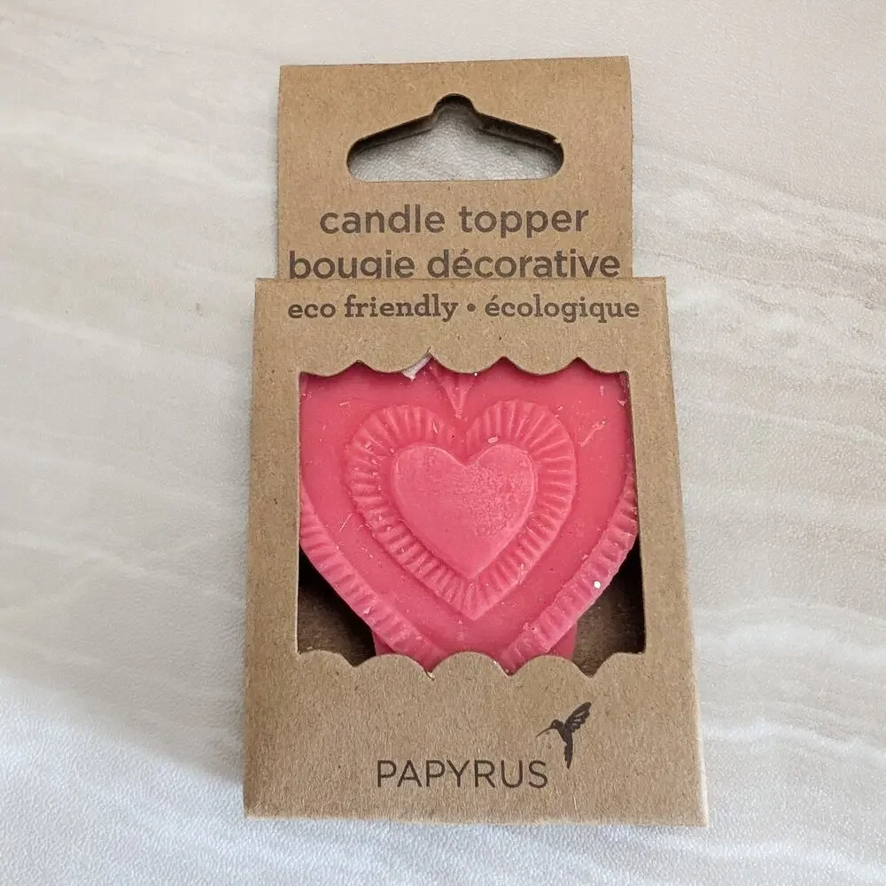 Papyrus Candles - Heart Candle Cake Topper & 24 Birthday Candles - New in Box